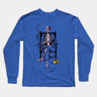 Smoking Skeleton Long Sleeve T-Shirt